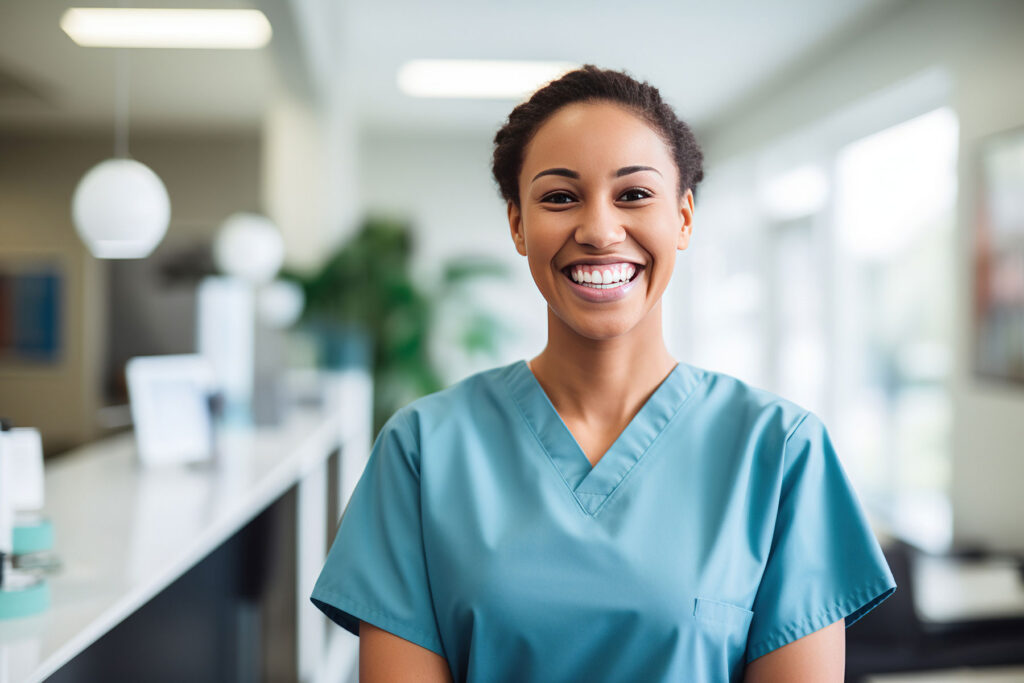 Woman smiles while learning about the benefits of outpatient treatment